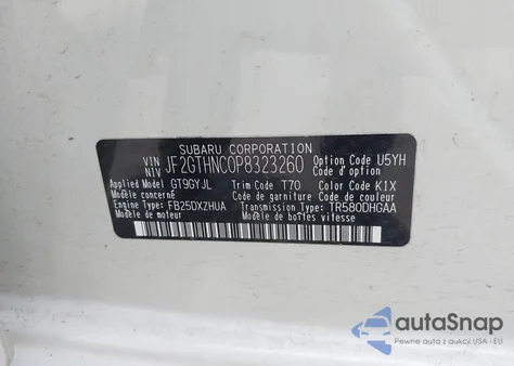 2023 Subaru Crosstrek Limited z USA, uszkodzony, nr VIN JF2GTHNC0P8323260